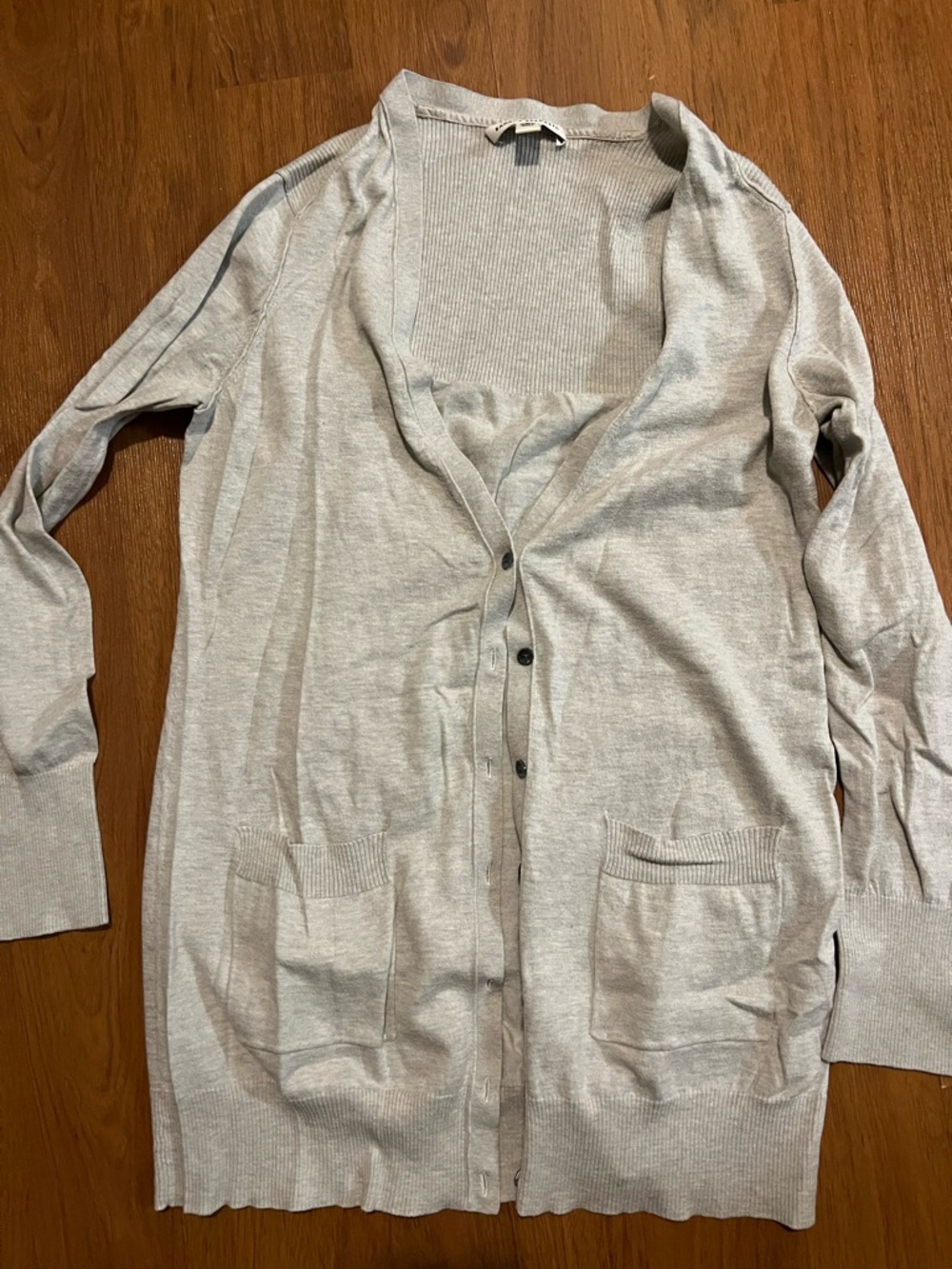 Banana Republic Light Gray Ribbed Cardigan